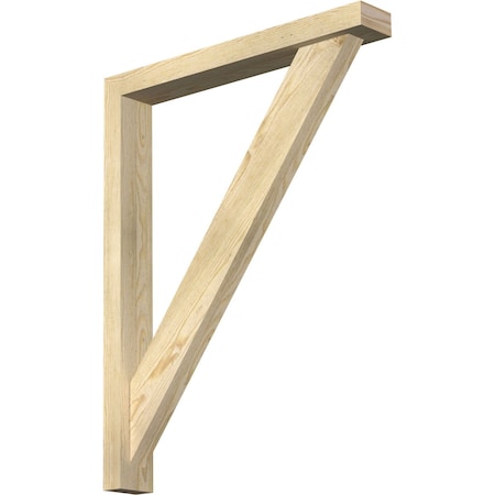 Ekena Millwork Traditional Block Rough Sawn Bracket w/ Offset Brace, Douglas Fir, 4"W x 28"D x 36"H BKT0402X28X36TRA05RDF